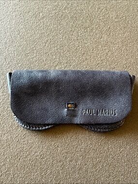 ⚜️ PAUL MARIUS GENUINE LEATHER EYE/SUN GLASSES CASE DARK BROWN ⚜️